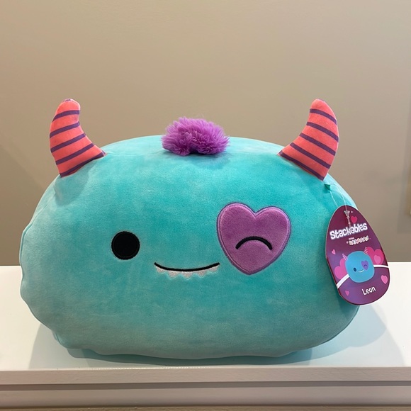 NWT 12” Leon the Heart Eye Monster Valentine Stackable Squishmallow - Picture 1 of 7